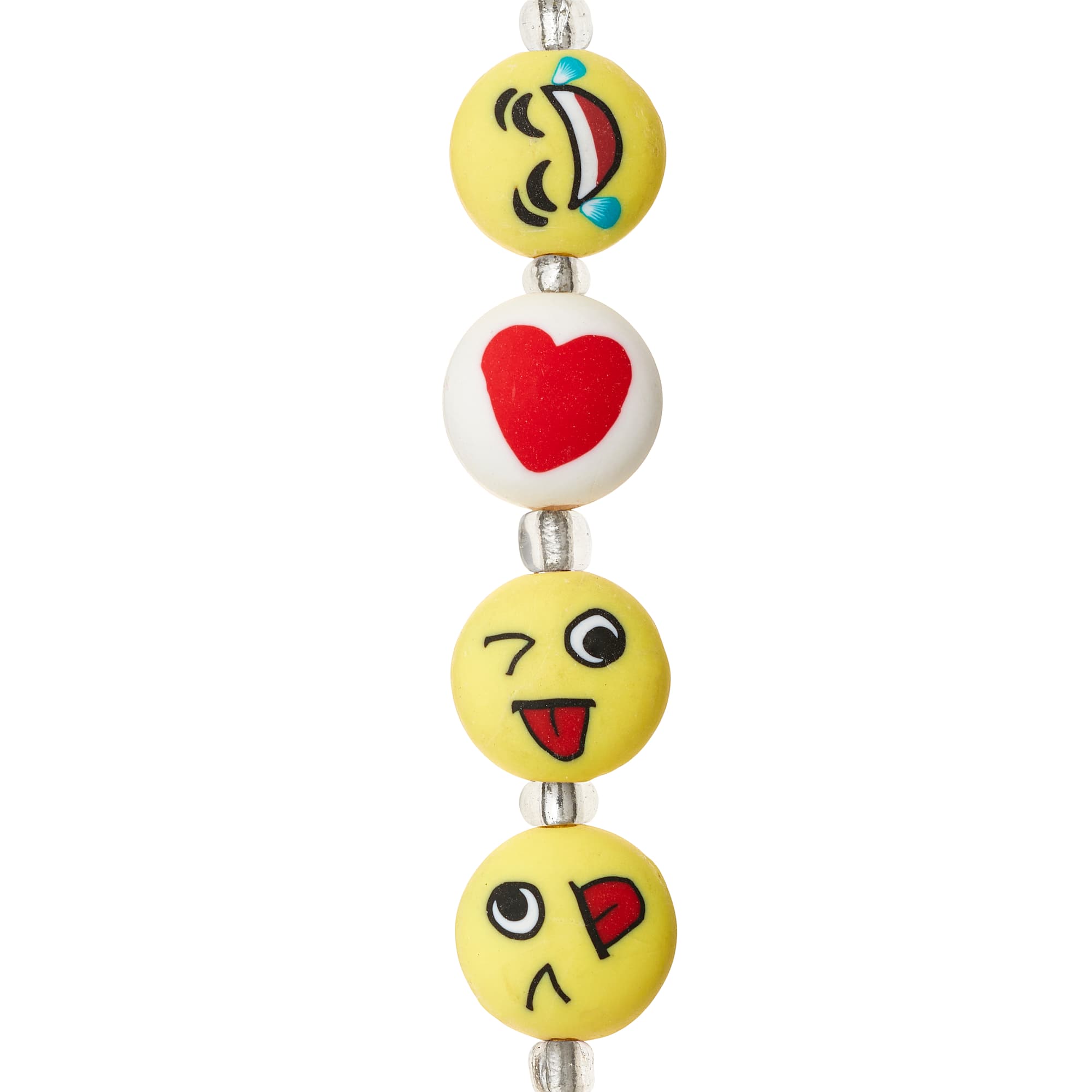 Emoji Face Resin Round Beads, 11mm by Bead Landing™